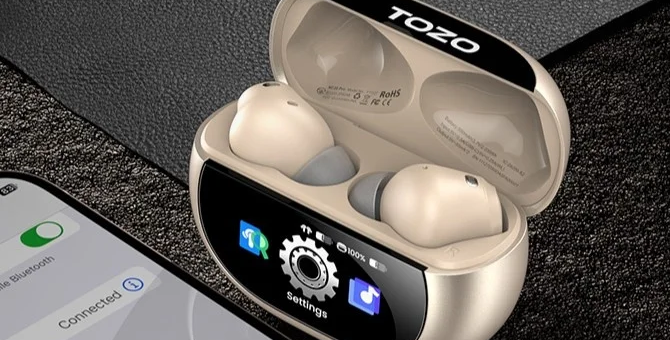 TOZO、触って操作するタッチスクリーン・最大-52dB ANC搭載のワイヤレスイヤホン『Aerosound6 Pro』発売
