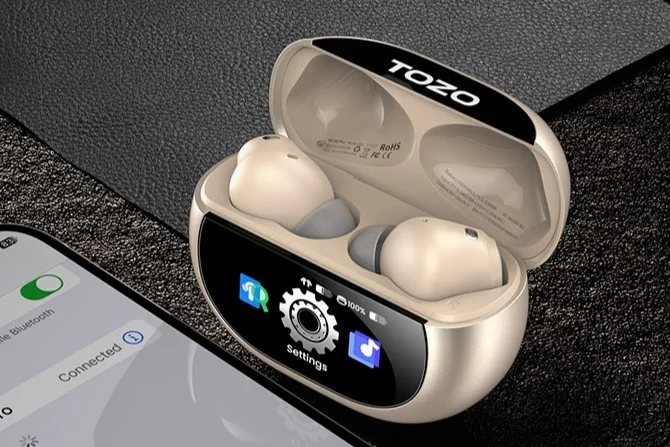 TOZO、触って操作するタッチスクリーン・最大-52dB ANC搭載のワイヤレスイヤホン『Aerosound6 Pro』発売